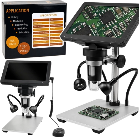 Digital Educational Microscope with 7" LCD Display and 1200× Magnification