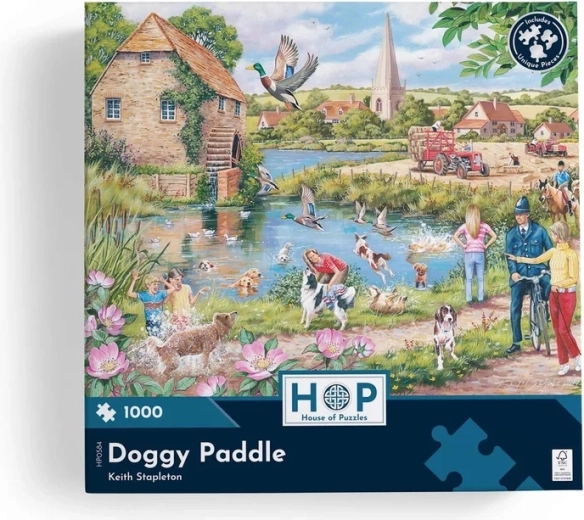 Picturesque Dogs Swimming design