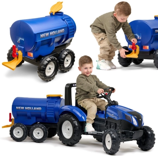 Falk ремарке-цистерна с кранче NEW HOLLAND – синя