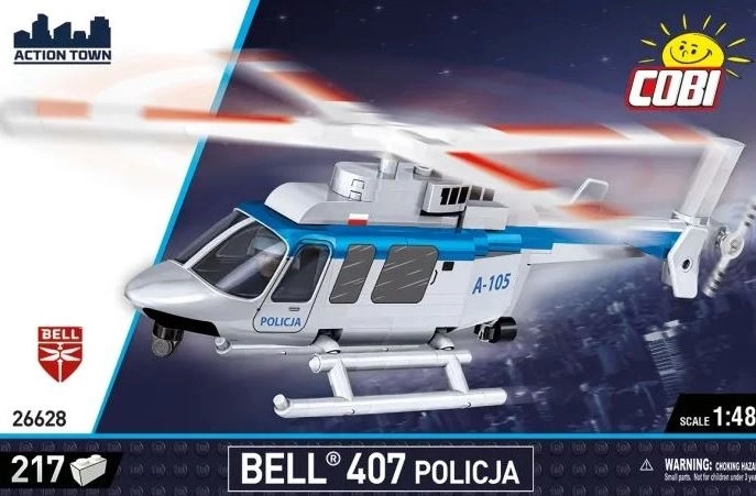 Строителен комплект Cobi Bell 407 Police – граждански хеликоптер 1:48