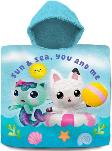 Children’s bath poncho GABBY’S DOLLHOUSE 60 × 120 cm, cotton