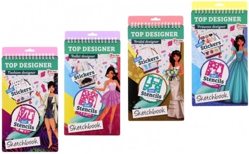Скицник TOP DESIGNER за малки модни дизайнерки с шаблони и стикери