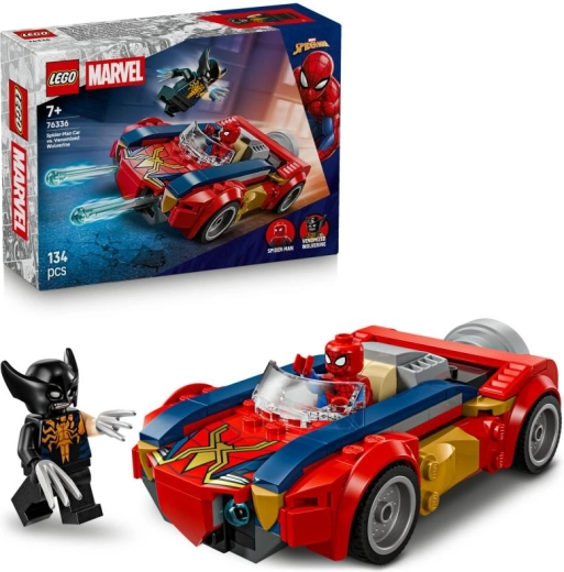 Spider‑Man кола срещу веномизиран Върколак – конструктор LEGO Marvel