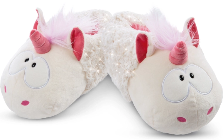 NICI пантофи с еднорог Теодор в снежен костюм, размер 34–37