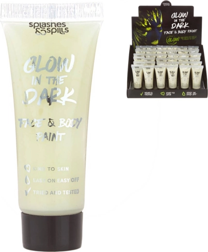Carnival phosphorescent face and body paint that glows in the dark in a 10 ml tube - 1 piece