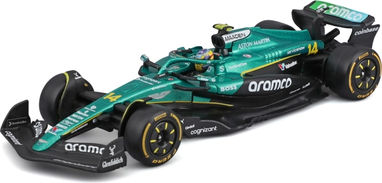 Bburago Aston Martin AMR25 2025 #14 Fernando Alonso 1:43 в декоративна кутия