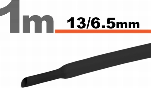 Черна термосвиваема шлауха 13 / 6,5 мм