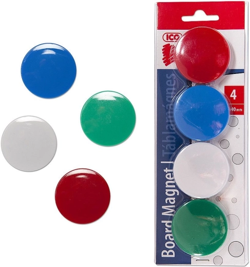 Magnets 40 mm, 4 pcs, assorted colors