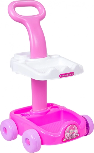 Стабилна количка с колелца и място за съхранение