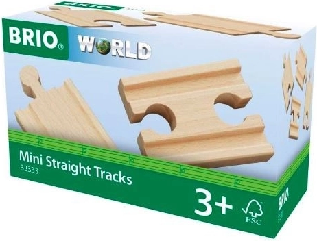 Brio mini straight tracks and connectors (4 pieces)