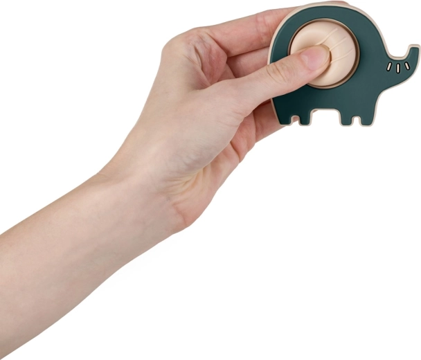 Elastic button for fine motor skills