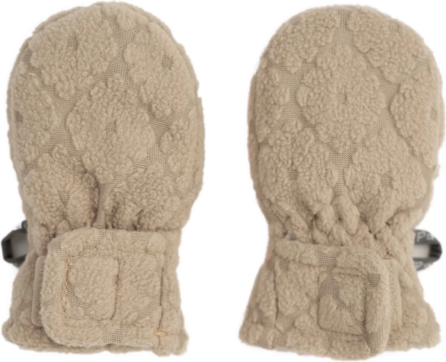 Lodger kids' mittens without thumb Mittens Folklore Fleece beige (1–2 years) - 1 piece