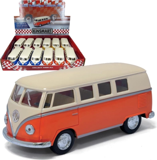 Metal model car 1962 Volkswagen Classical Bus with cream roof