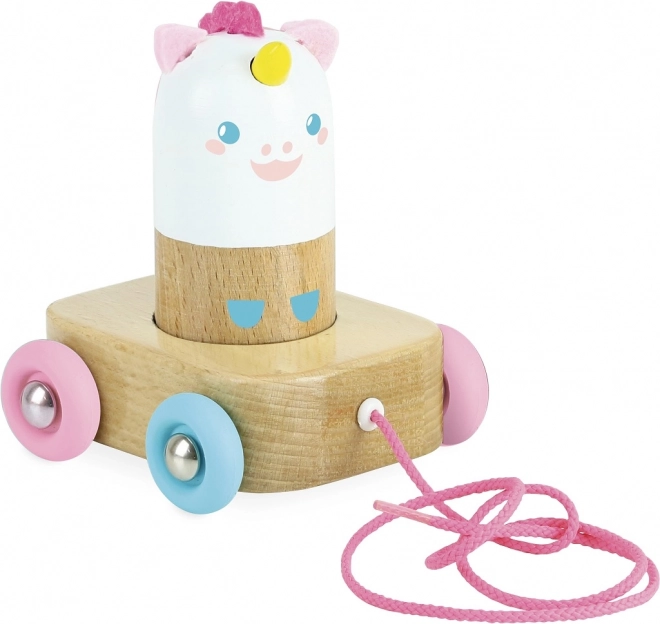 Дървена играчка за дърпане Еднорог Lily VILAC
