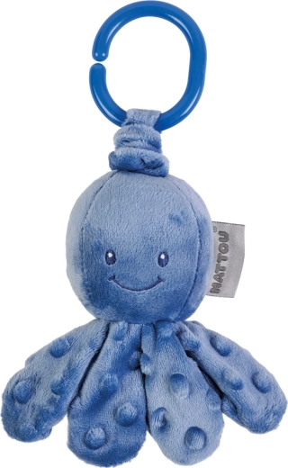 Nattou Lapidou Vibrating Octopus on a C-Ring, Dark Blue, 20 cm