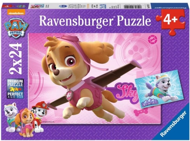 Ravensburger puzzle Paw Patrol Skye and Everest 2×24 pieces