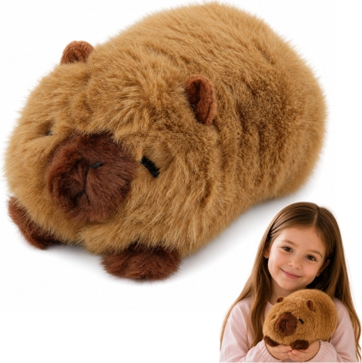 Brown plush capybara 16 cm - 1 piece