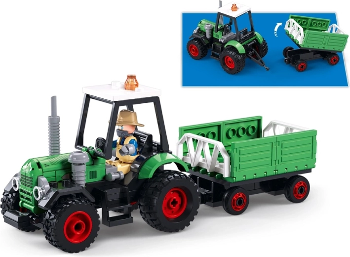 Tractor with trailer for farm play