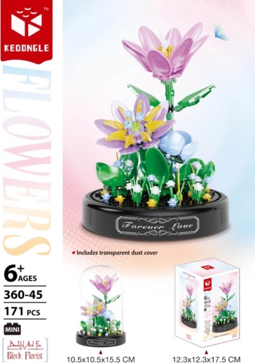 Flower Building Set Under a Protective Dome (171 pieces)