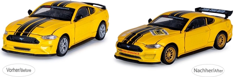 JAMARA Ford Mustang GT 2018 die-cast model 1:42 Yellow
