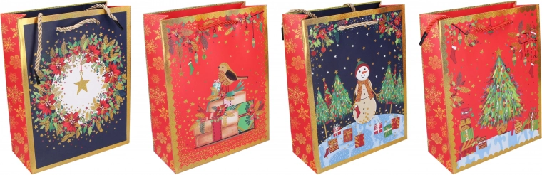 Подаръчна торбичка M коледна 26 × 32 × 10 см
