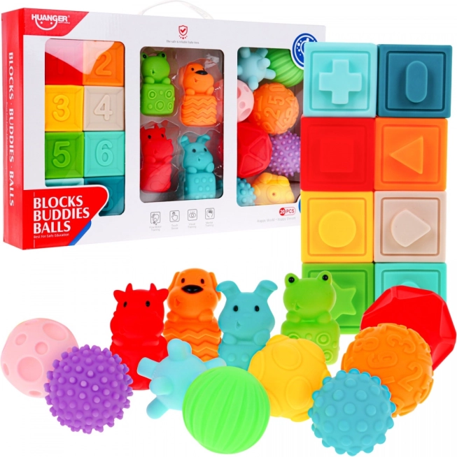 Mega set of 20 animal balls for kids 6m+ Sensory toy Hand rehabilitation