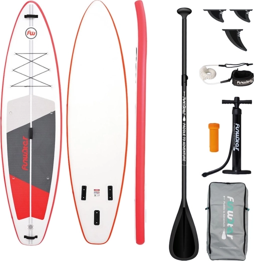 FunWater надуваем paddleboard SUP комплект 335 × 84 × 15 см, червено‑бял