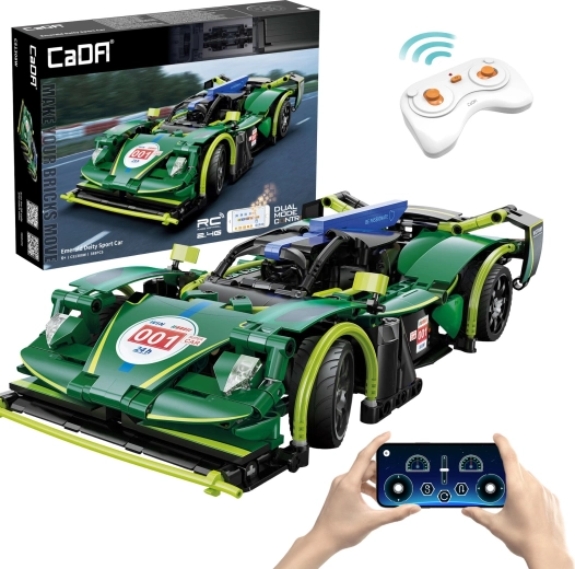 Конструктор CaDA RC състезателна кола Emerald Deity, 29 см, 388 части, Dual Mode