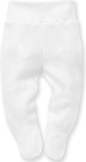 Pinokio Lovely Day ribbed baby pants with feet, white (size 62)