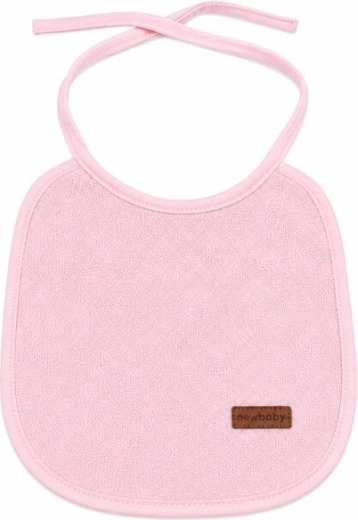 New Baby детски хавлиен лигавник с PVC подплата розов - 1 брой