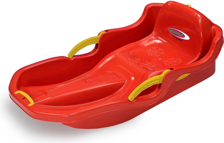 Санка Snow Play Comfort 80 см, червена, с ръчни спирачки
