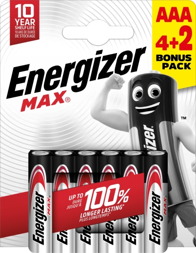 Energizer Max AAA alkaline batteries 6 pcs (4+2 free)