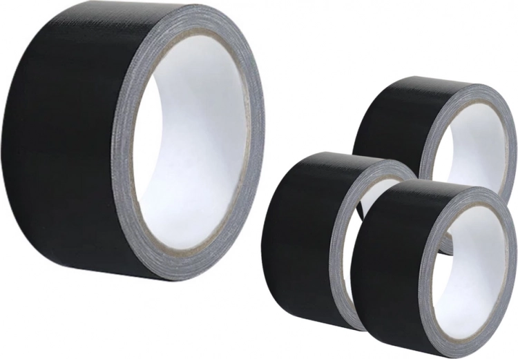 Текстилна лепяща лента черна 48 mm × 50 m – универсална и изключително здрава