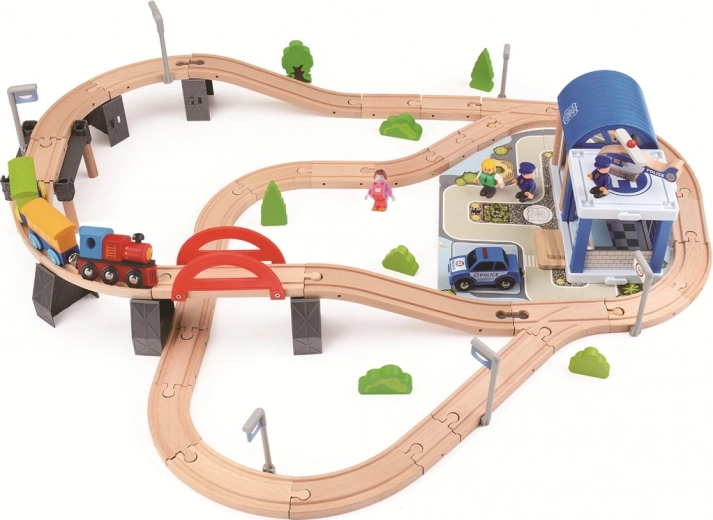 2Kids Toys дървена влакова железница – град, 90 части