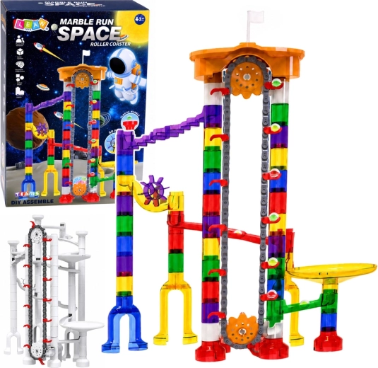 Cosmic marble run – construction set (153 pieces)