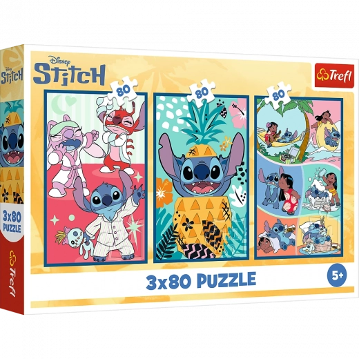 Пъзел Lilo & Stitch: Три пъзела в едно – Stitch 3x80 части