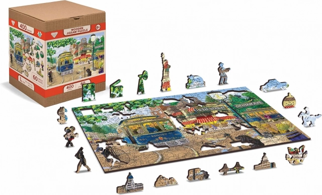 Дървен пъзел WOODEN CITY Викторианска улица 2в1, 400 части