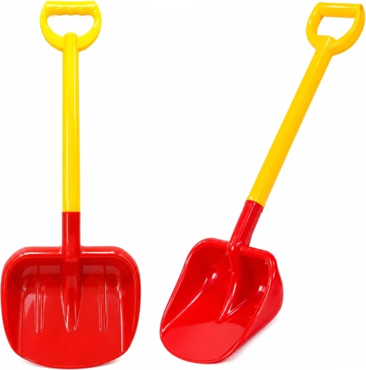 Large kids’ sand shovel 63 cm, red-yellow