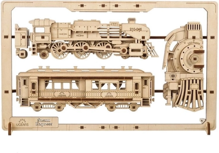 Ugears 2.5D Wooden Mechanical Puzzle Steam Express