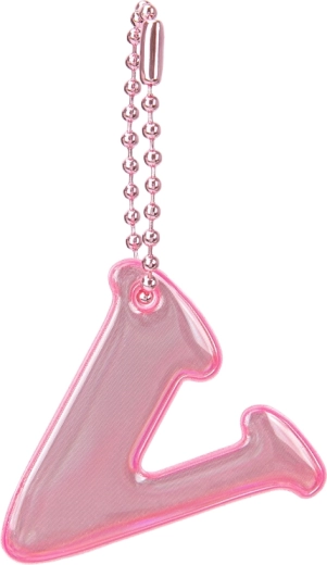 Baagl reflective pendant letter V