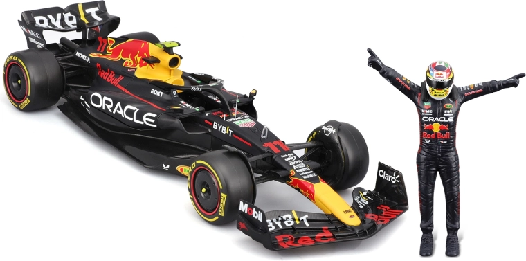 Bburago 1:24 Formula 1 Red Bull Racing RB19 2023 с фигурка на пилот и подаръчна кутийка