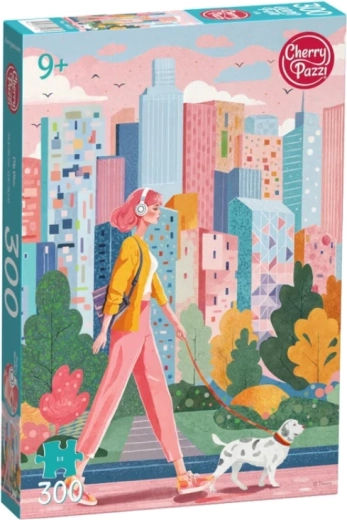 CHERRY PAZZI Puzzle Girl with a Dog in the City, 300 Pieces