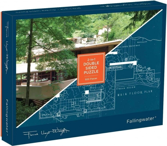GALISON Double-Sided Puzzle Frank Lloyd Wright Fallingwater 500 Pieces