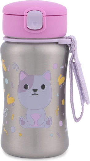 Skip Hop stainless steel water bottle with straw Besties Squad Kitty