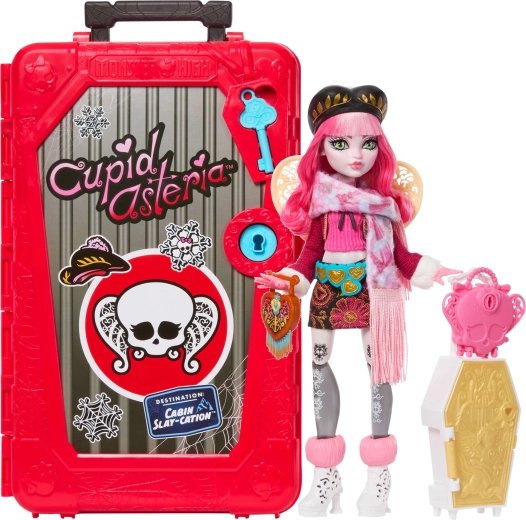 Monster High Doll Cupid Asteria – Vampire Vacation, 28 cm, suitcase and surprises
