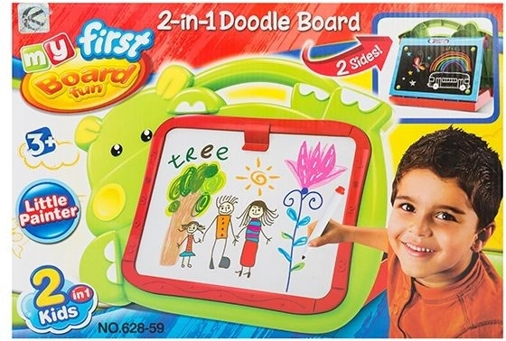 Double-sided kids’ educational board 2-in-1 for chalk and markers - 1 piece