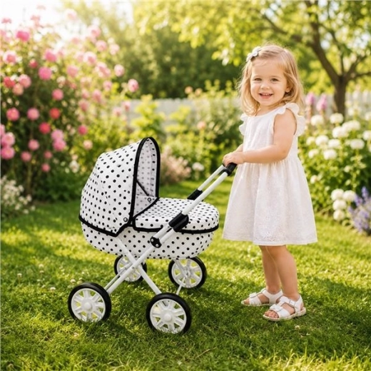 New Baby Anička Dots Doll Stroller
