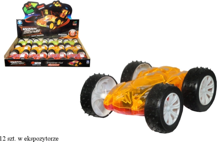 Double-Sided Flip Car with Friction Drive and Lights