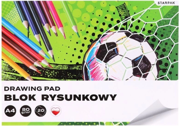 Drawing pad football A4, 20 sheets