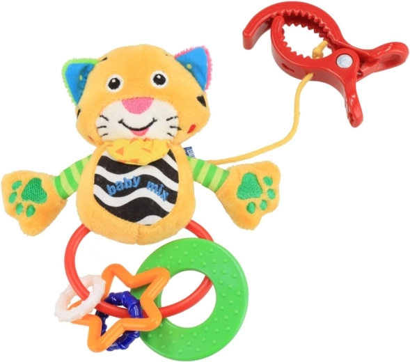 Плюшена дрънкалка с клип BABY MIX тигърче
